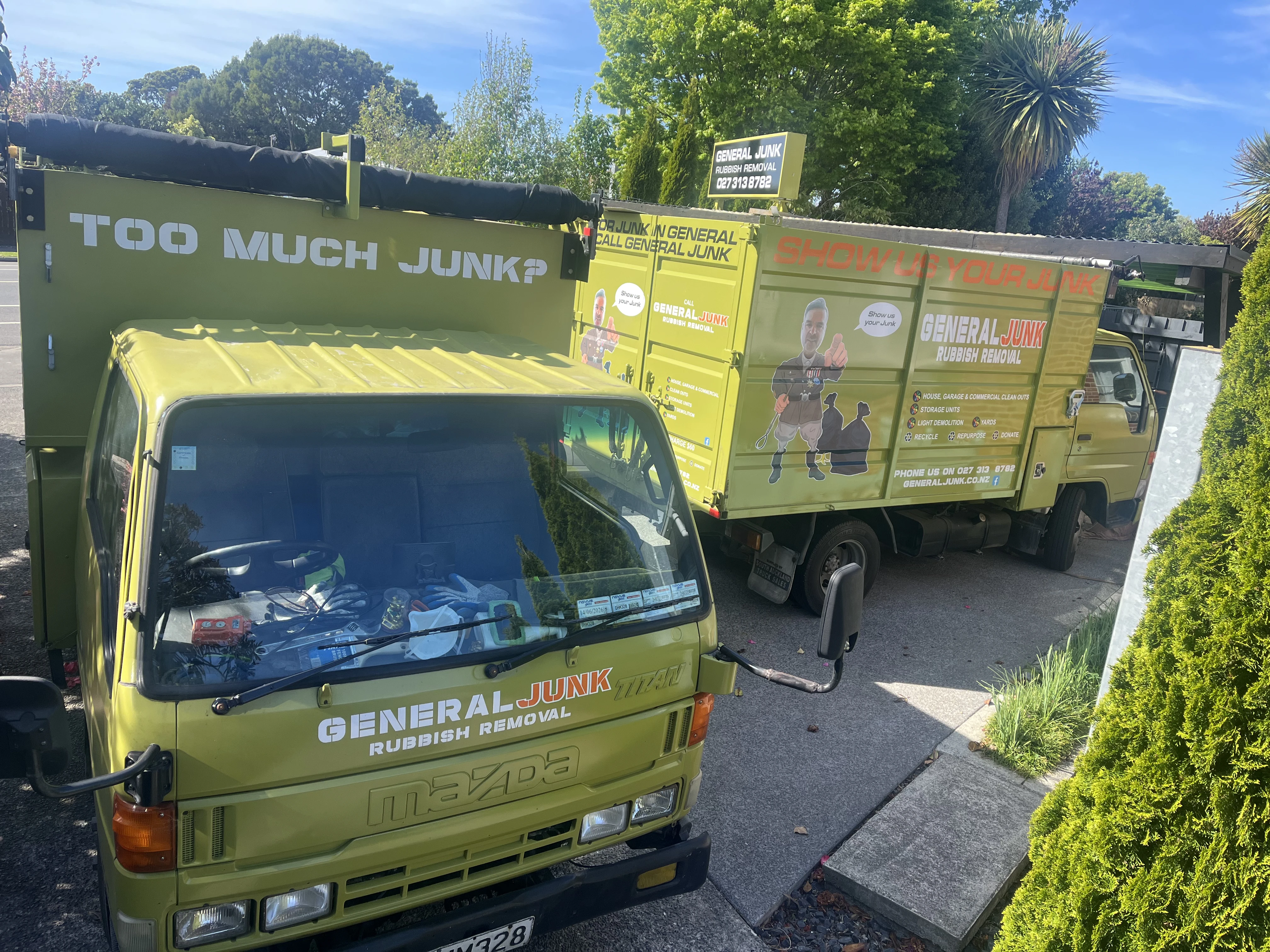 General Junk removal service truck in Christchurch, New Zealand - professional junk removal team